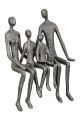 Sculptuur Gilde Handwerk Familie met 2 kinderen zittend - gietijzer